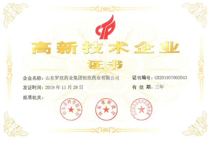 高新技術企業(恒欣)